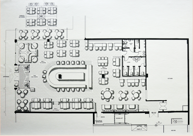 Interior of Restaurant Floor Plan